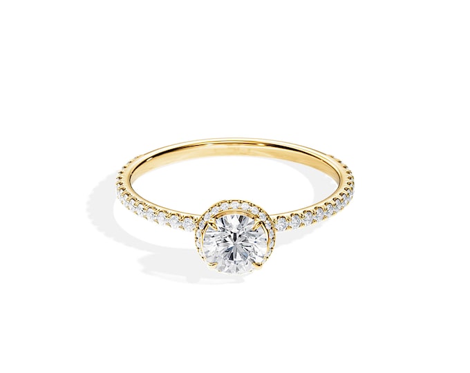 0.5 CT Engagement Ring / 0.5 Carat Natural Diamond Ring / Yellow Gold / 0.9TCW Diamonds / Minimal Diamond Engagement Ring / 0.5CT Diamond