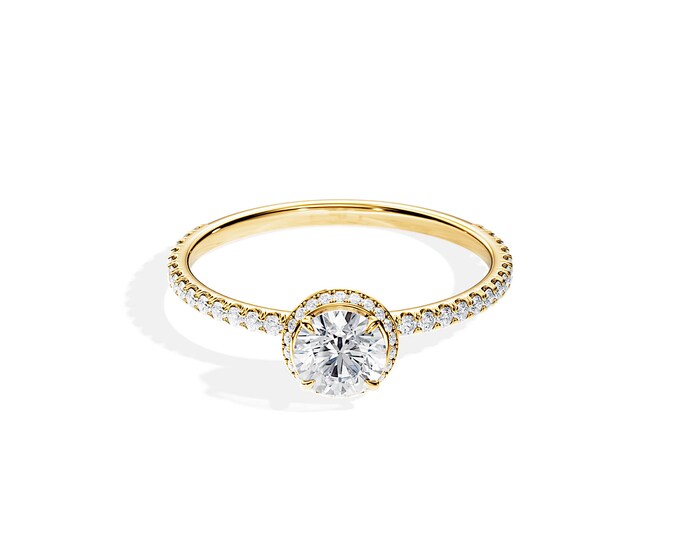 0.5 CT Engagement Ring / 0.5 Carat Natural Diamond Ring / Yellow Gold / 0.9TCW Diamonds / Minimal Diamond Engagement Ring / 0.5CT Diamond