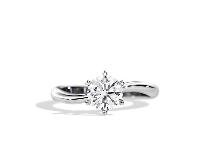 1 Carat GIA Diamond Ring / Unique Solitaire Ring / Freeform Diamond Engagement Ring / Swirl Diamond Ring / 1 CT Natural Diamond Ring