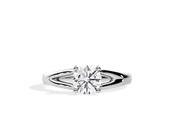 1.0CT Lab Grown Diamond Ring / Split Shank Diamond Ring / 1 Carat Diamond Engagement Ring / 14K White Gold Diamond Ring / IGI CERTIFIED