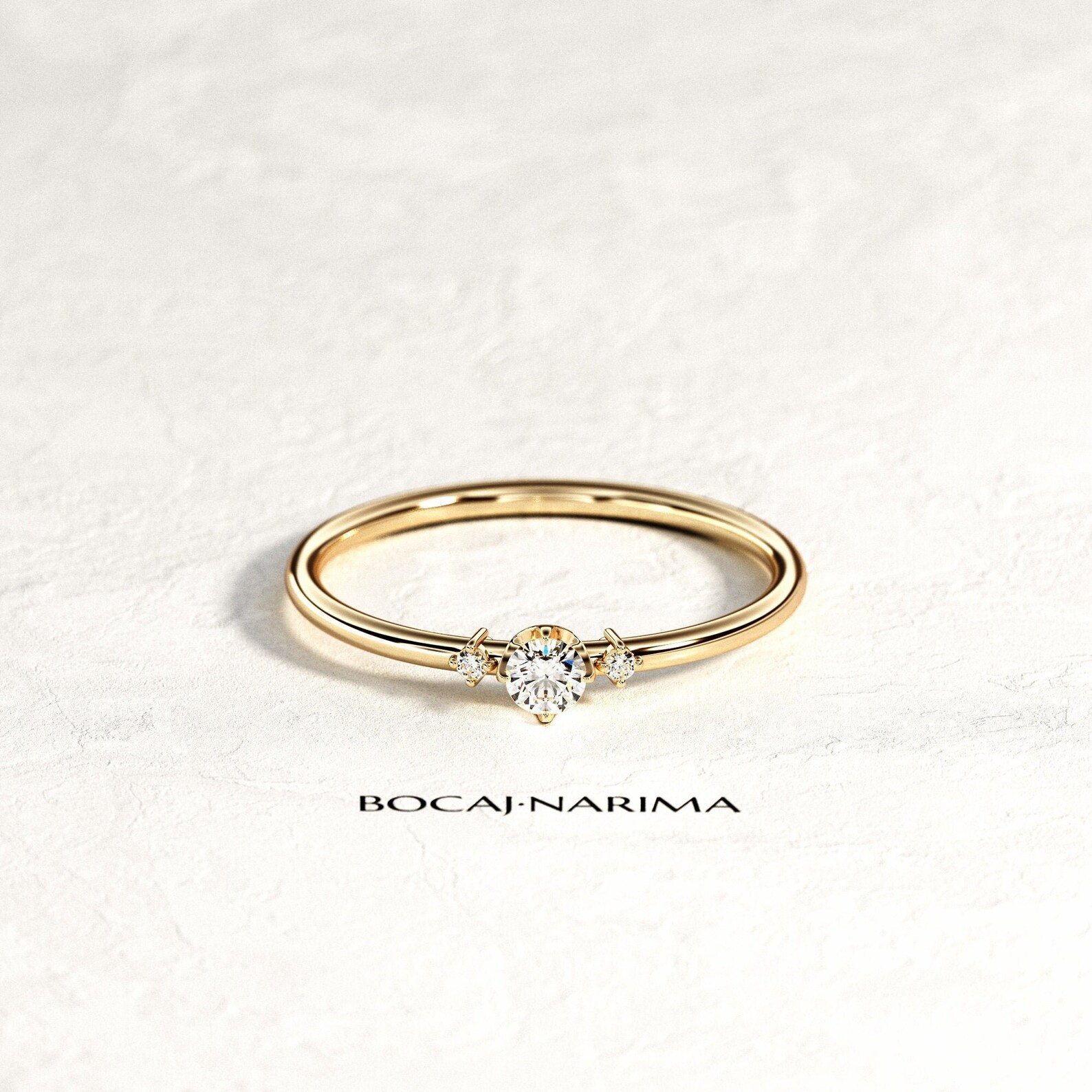 Smallest Ring Minimalist Engagement Ring / Small Diamond Ring / Dainty Diamond Ring ...