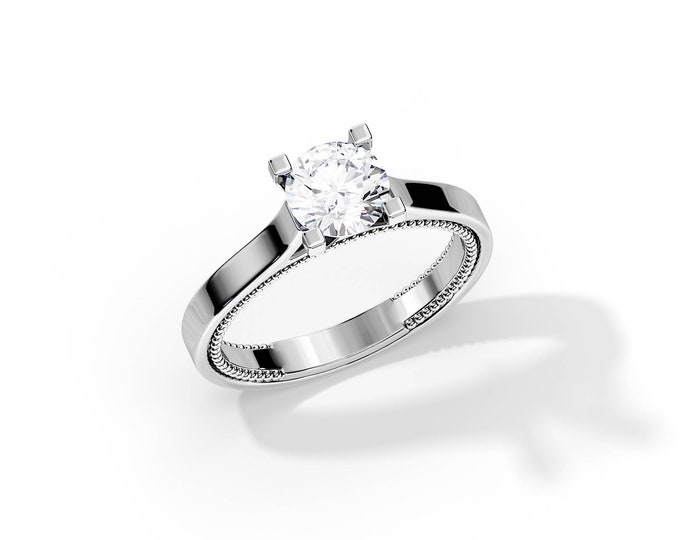 1 Carat Lab Grown Diamond Solitaire Ring / Lab Diamond Cathedral Ring / 1 Carat Diamond Ring / Promise Ring / Classic Engagement Ring