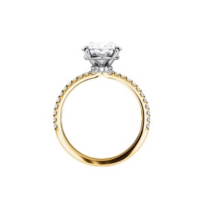 3 Carat Oval Lab Grown Diamond Engagement Ring / Yellow Gold Hidden Halo Ring / Invisible Gallery / Oval Lab Diamond Ring / Oval Cut Ring