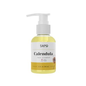 Sapo All Natural Calendula Face Cleanser – Hydrating Facial Wash with Hyaluronic Acid, Glycerin & Coconut Oil for Sensitive Irritated Skin