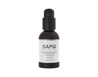 Sapo Face Serum - Bakuchiol + Retinyl Palmitate + Hyaluronic Acid Hydrating and Smoothing Serum (1 oz)