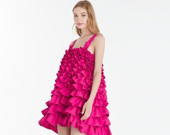 SGinstar Jeanine Shocking Pink Ruffles Dress