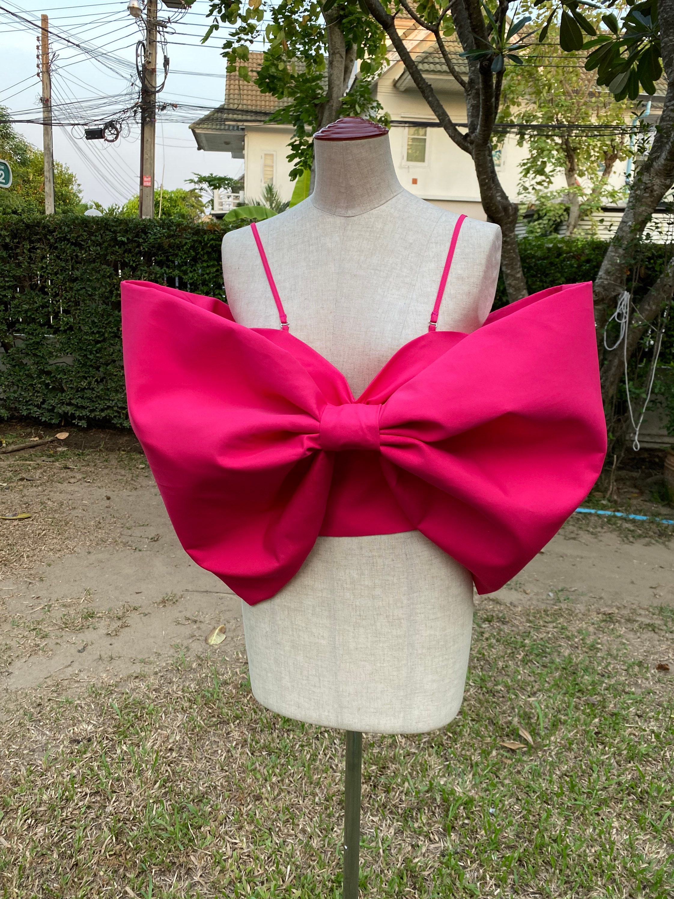 uddannelse sigte der ovre Tina Hot Pink Bow Top for Womenbridal Separates Topoff the - Etsy