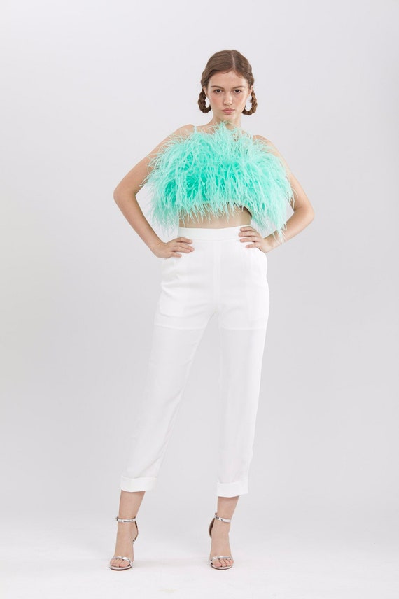 Mint Green Feather Top for Women graduation Gift for Her Graduation Dress gift for Her gift for 30th Birthday plus Size Wedding Dress Etsy UK