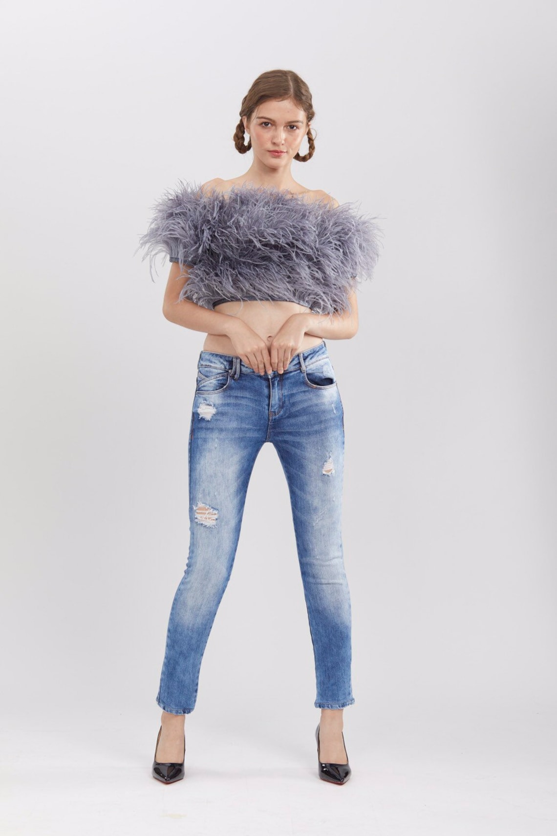 Basic Black Roll Neck Crop Top | Crop tops, Crop top fashion, Crop tops women