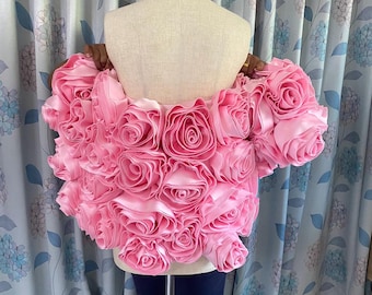 Custom pink 3d flower cape,Personalized cape for women,Elegant wedding cover up,Bridal shawl for winter,Maternity  dress photo shoot