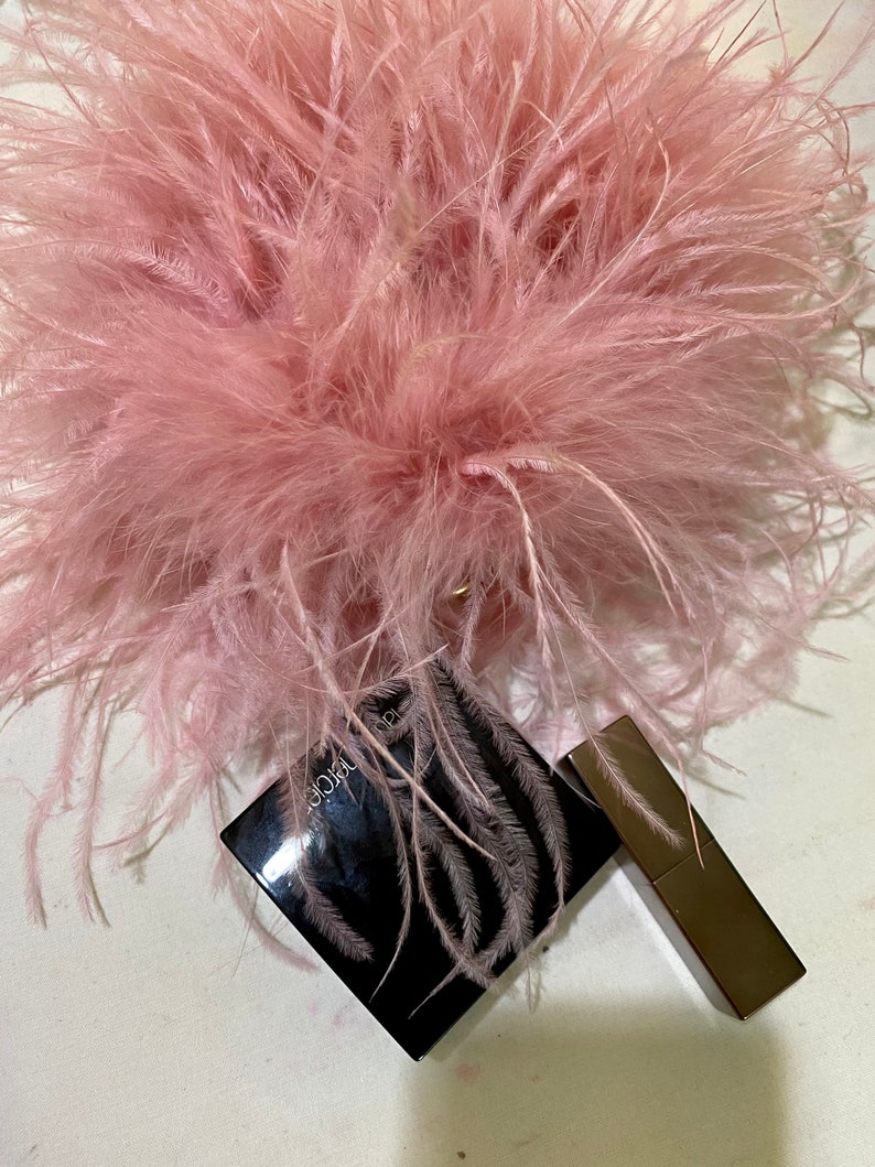 SGinstar Angie dusty rose pink feathers mini bag for women,Small feathers bag,Feathers hand bag,Purse bag for evening evening image 6