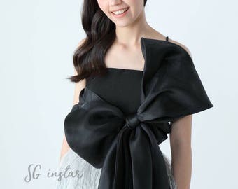 Black jumbo custom bow top,Fairy dress,Unique wedding dress, wedding guest dress,Celestial dress,Plus size wedding dress