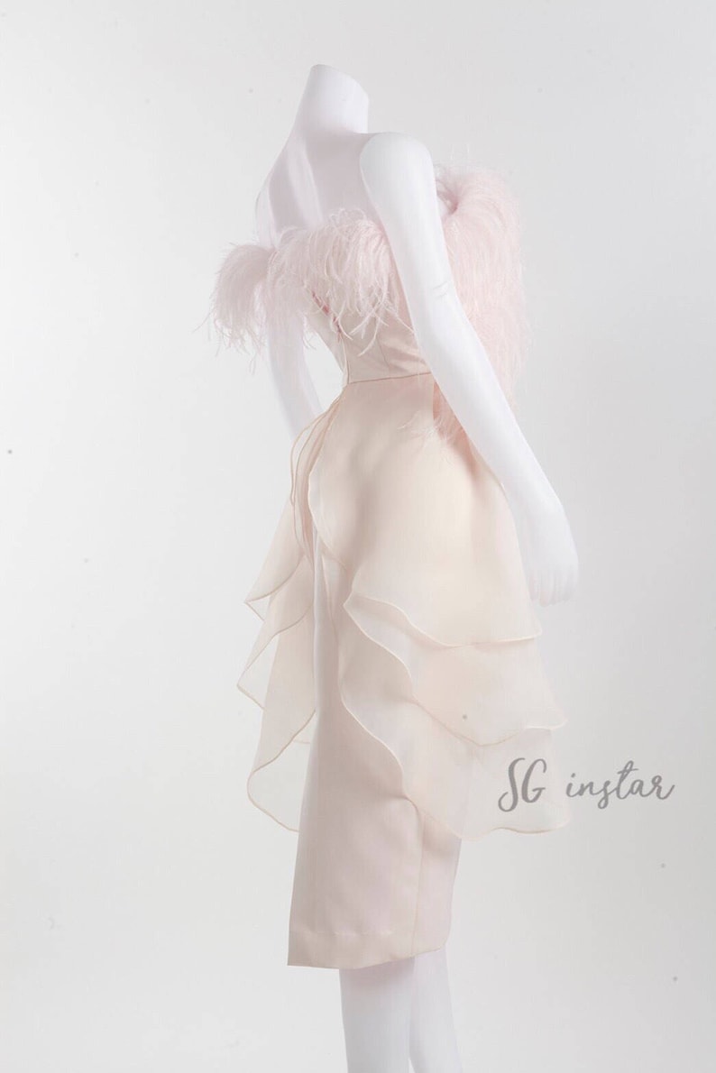 Marilyn rose ostrich feathers dress