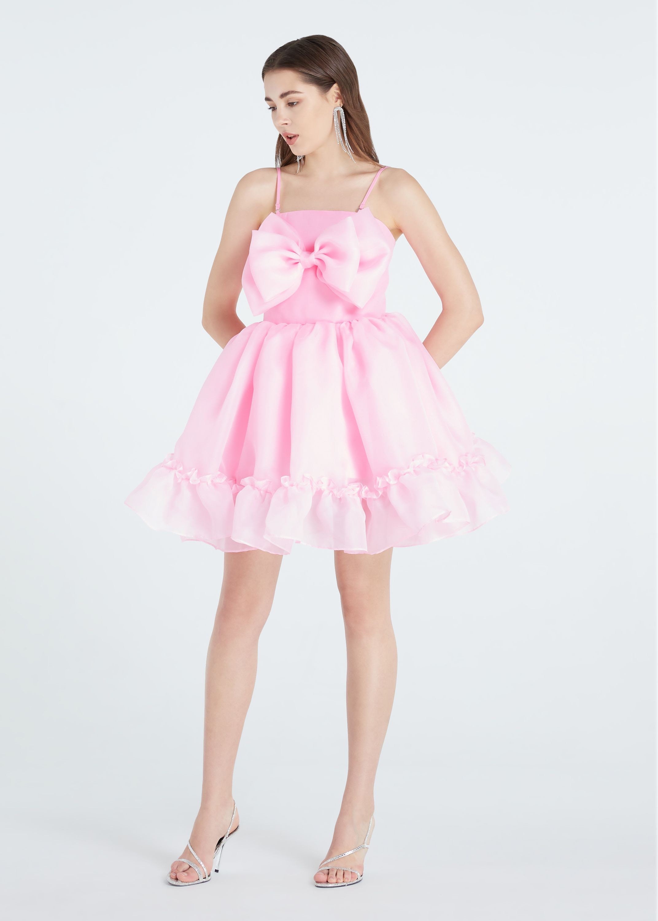 Kristy sweet pink bow mini dress,Summer dress ,Birthday party dress,Polyester organza dress for women,killing eve pink dress,Sun dress Kristy sweet pink bow mini dress,Summer dress ,Birthday party dress,Polyester organza dress for women,killing eve pink dress,Sun dress