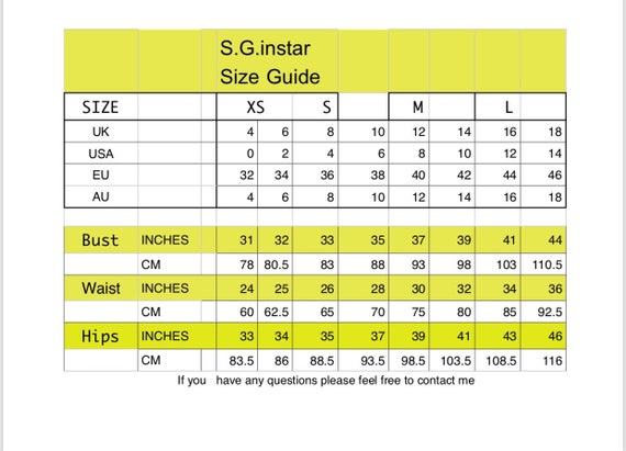 Milin Size Chart