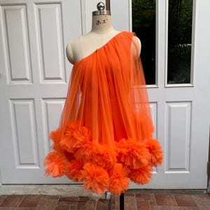Custom Orange Halter Neck Short Tulle Dress for Women,Wedding Guest Dress Plus size,Evening Dress gown,Elegant Short Dress