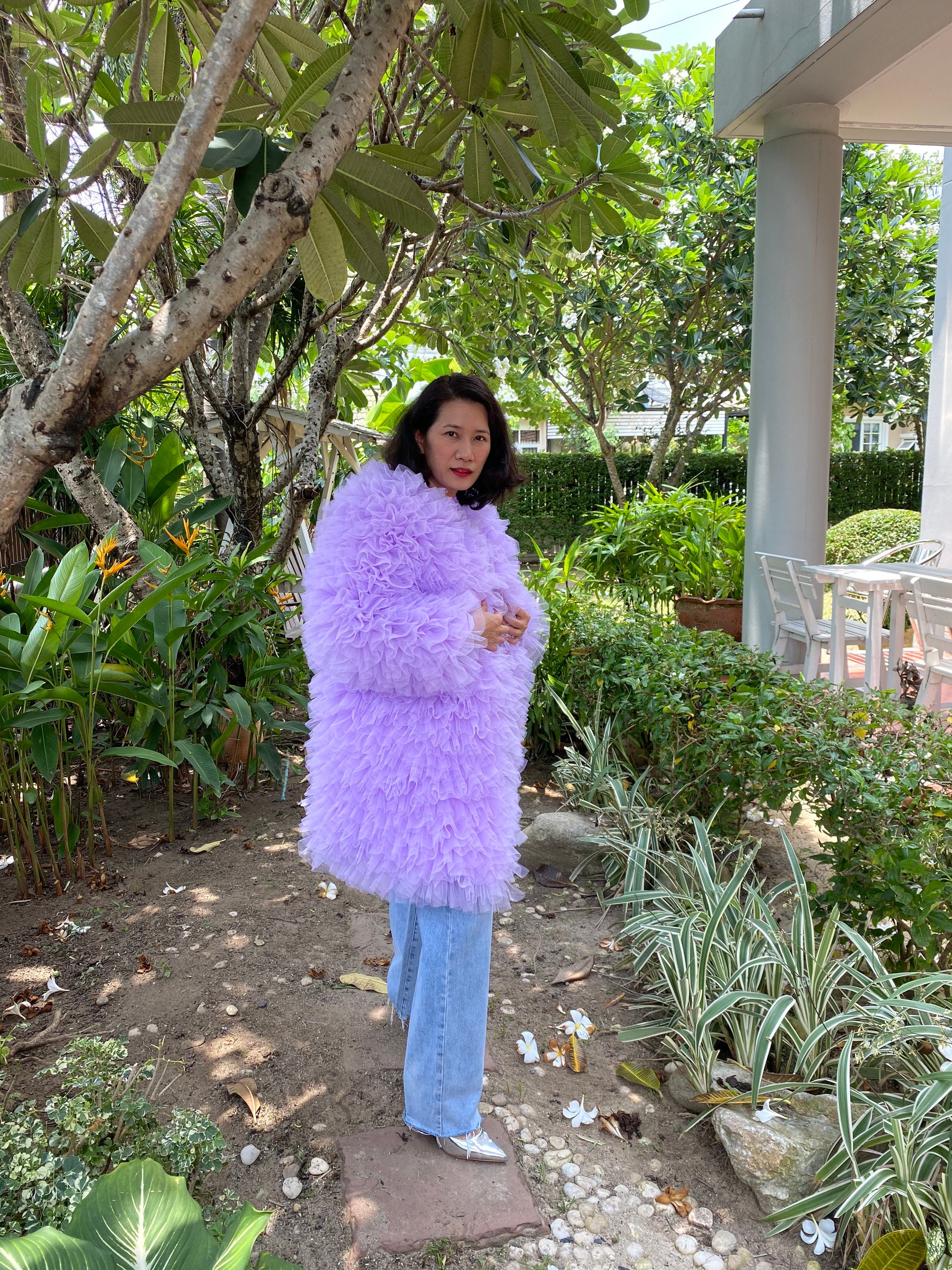 ジャケット・アウター andequal tulle pattern sheer jacket tulle pattern sheer jacket – andequal