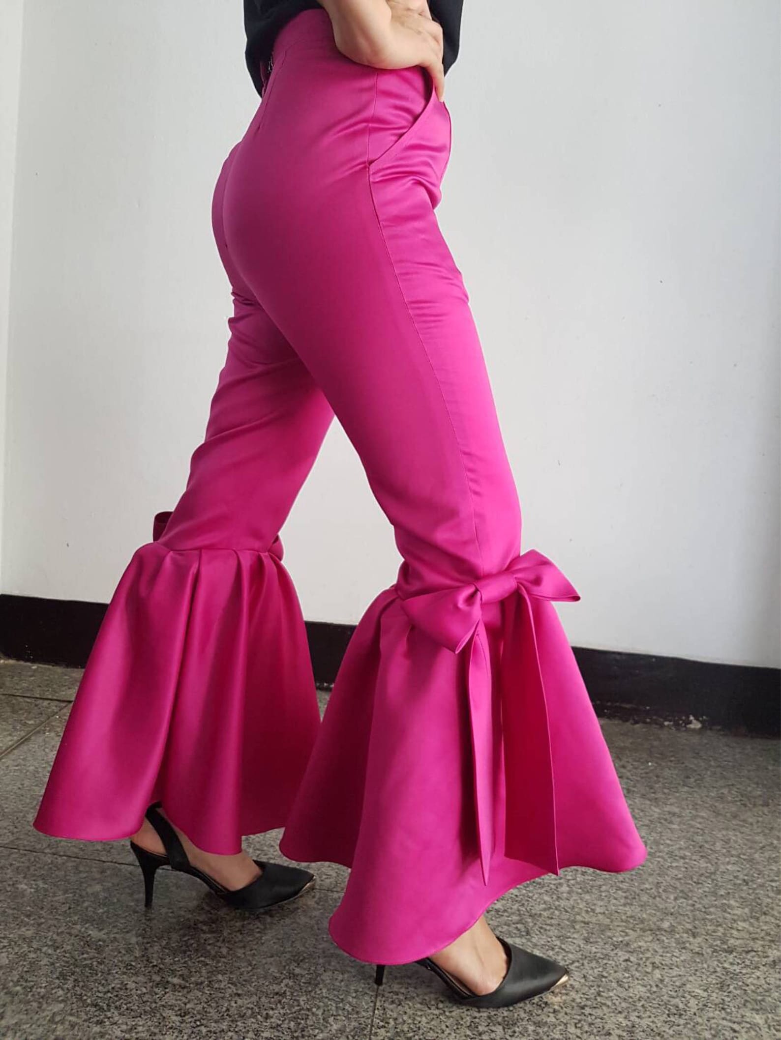 Hot Pink Bow Custom Pants for Women,cocktail Dress for Plus Size — free download