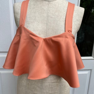 Orange Feder Top & Hose für Frauen, weite Beinhose, kundenspezifische Hose, Abschlusskleid, Übergrößenkleid Braut, Hochzeitsgastkleid, Geschenk für sie Bild 6