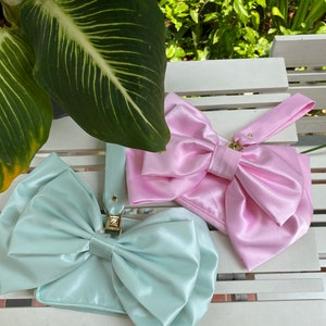 Bolso de noche SGinstar Tanya con lazo grande, bolso de mano con lazo grande para mujer, neceser, neceser de maquillaje