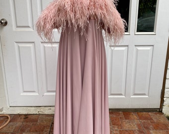 Paris pink blush off the shoulder maxi dress,Maternity dress for photo shoot,Plus size wedding dress,Wedding guest dress,Blush wedding dress
