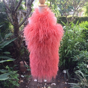 Jenny Orange Ostrich Feather Mini Dress Feather Wedding Dress Feather Prom Dress Feather Cocktail Dress Feather Trim