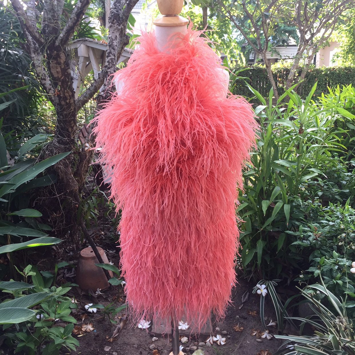 Jenny Orange Ostrich Feather Mini Dress Wedding Prom Cocktail Trim