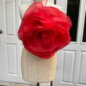 Red jumbo rose top for women,Bridal separates top,Holiday dress,plus size wedding dress,Floral wedding dress, Christmas dress,Festive dress