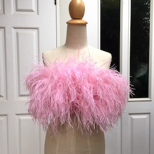 Sweet pink feather top for women,Plus size dress,Custom feather top for bride