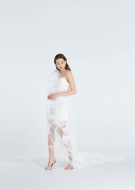 open lace back dress Chic White Lace Long Sleeve Sheer Homecoming Dress Party Dress US0 / White main image 0