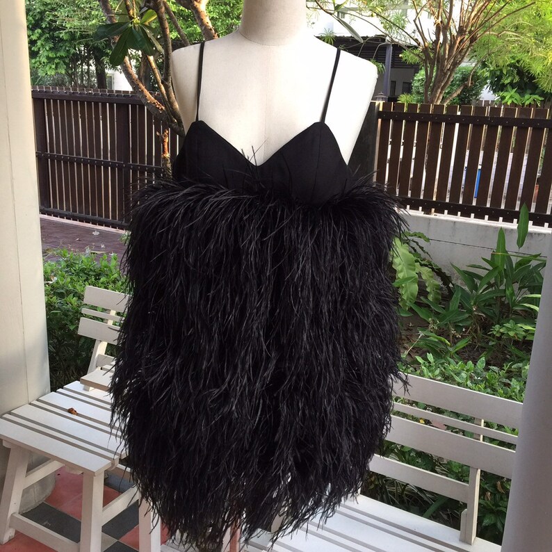 SGinstar Sasha Nude Pink Feather Dress Feather Cocktail Dress image 4