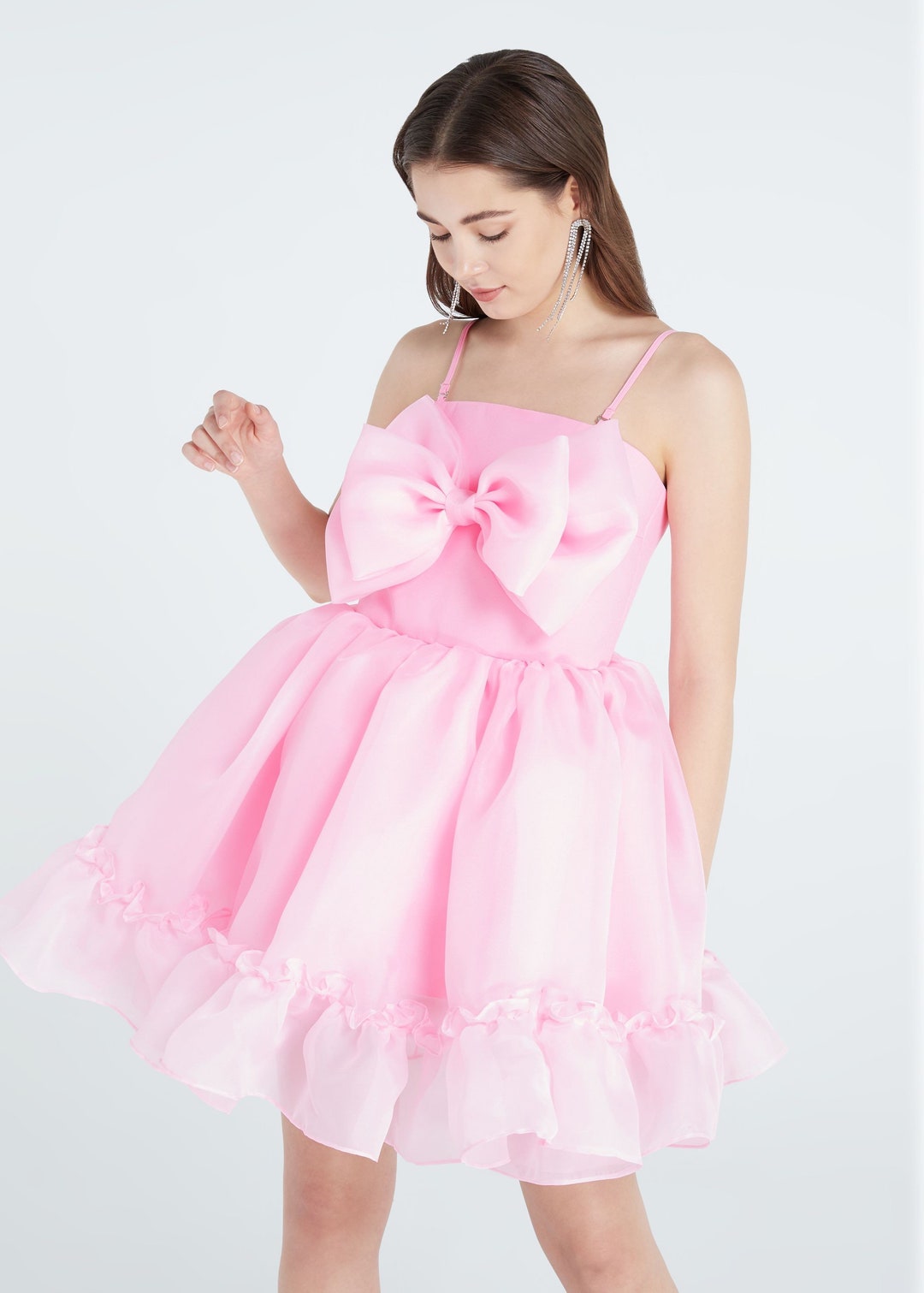 Emily In Paris: Pink Bow Mini Dress