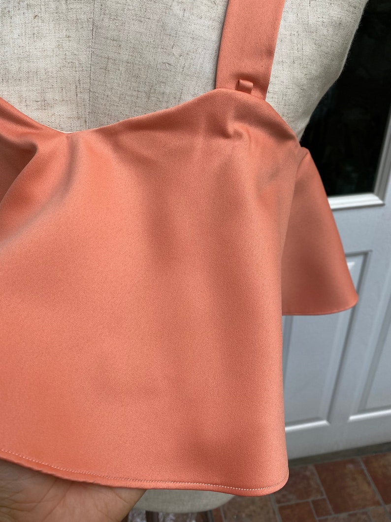 Orange Feder Top & Hose für Frauen, weite Beinhose, kundenspezifische Hose, Abschlusskleid, Übergrößenkleid Braut, Hochzeitsgastkleid, Geschenk für sie Bild 7