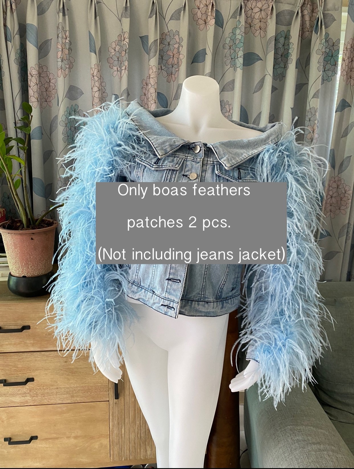 Feather jeans jacket sales