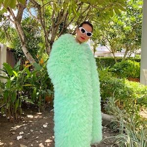 Janet green long tulle jacket,Coat dress for cocktail party, Plus size tulle dress,Tulle prom dress,LGBTQ dress,Christmas dress