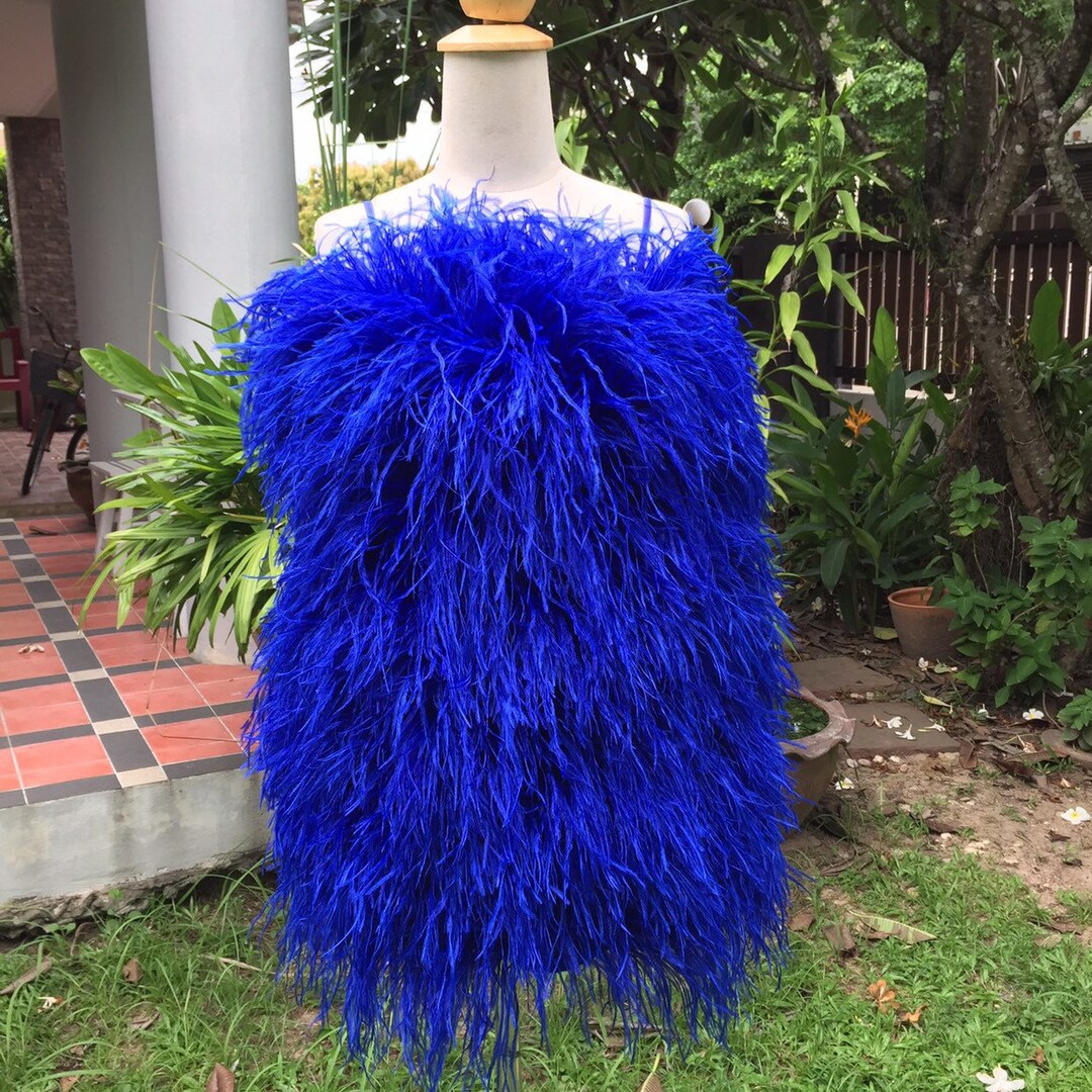 BABY BLUE FEATHER DRESS main image 1