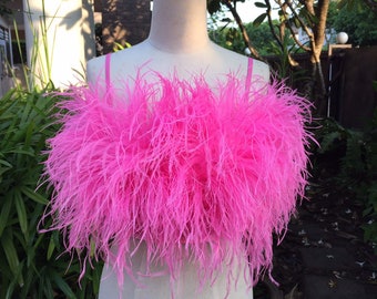 Gina Pink Feathers Cocktail Top For Women,Cocktail party dress,Graduation gift for her,Best friend gift,Black friday sale,Graduation dress