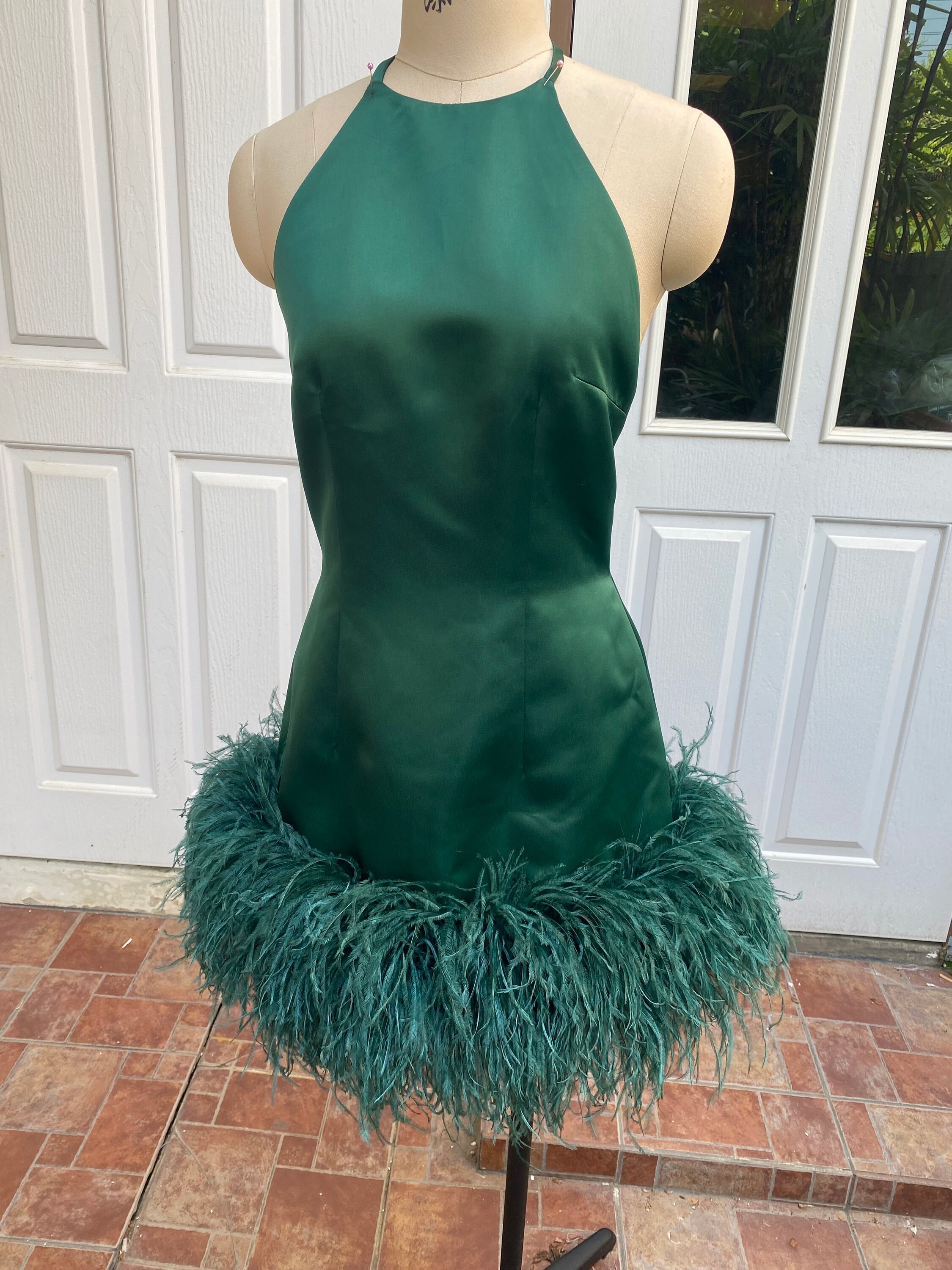 mint velvet green feather dress MINT VELVET Feather Mini Dress