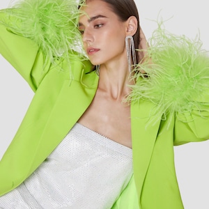 Lime green plus size jacket hot sale