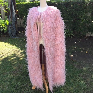 Custom Blush Pink  Feathers Cape Gown Dress Women Feather Gown Long Cape Ball Gown Wedding Dress Cover Up for Bride Evening Dress Elegant
