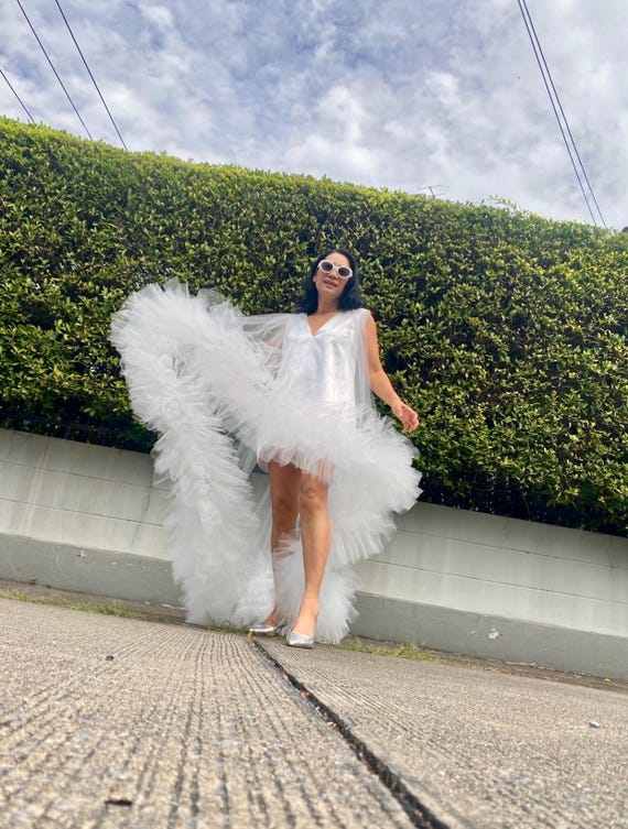 mini dress with tail Black Feathers Long Tail Short Dress Elegant Wedding Mini Dress Plus Size  Evening Dress Elegant Second Wedding Dress Unique Wedding Dress