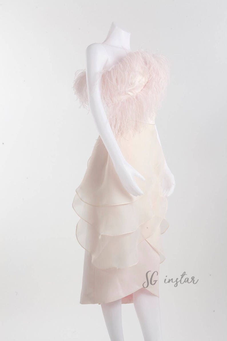 Marilyn rose ostrich feathers dress