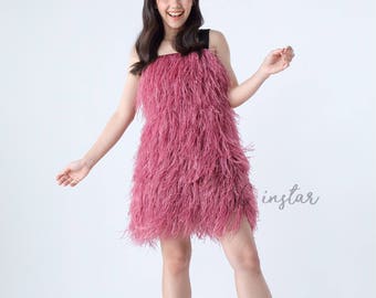 SGinstar Emily ostrich feathers dress for women wedding dress