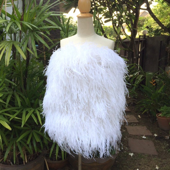 white feather cocktail dress