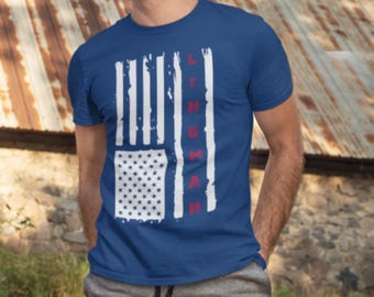 Lineman American Flag Shirt, Patriotic Lineman Tee, Blue Collar USA Shirt, Utility Worker Gift, Electric Lineman T Shirt