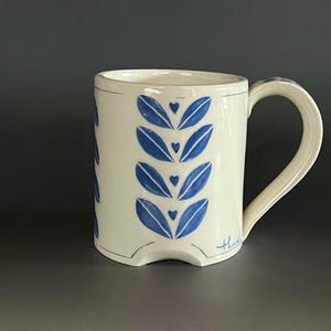 Coffee Mug - Blue Floral Tea Cup (Seconds)