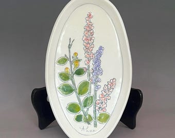Handmade Floral Porcelain Dish: Ring Tray, Tea Light Holder