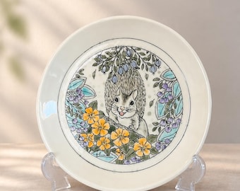 Whimsical Squirrel Porcelain Bowl: Handmade Woodland Animal Gift