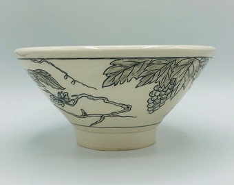 Soup bowl,noodle bowl, handmade, hand painted, fine art ceramics