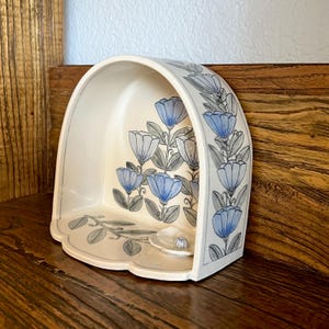 Floral Mini Altar: Incense Burner, Handmade Porcelain Vanity Decor